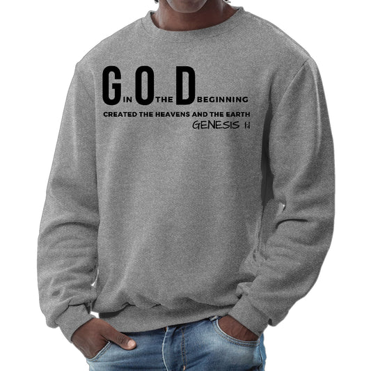 Mens Graphic Sweatshirt - God in the Beginning Print