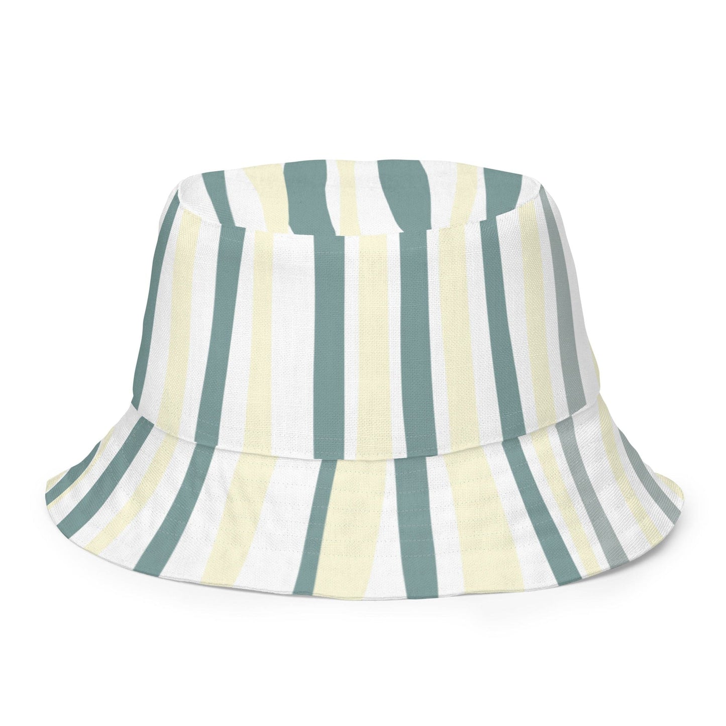 Reversible Bucket Hat Green Yellow Geometric Lines