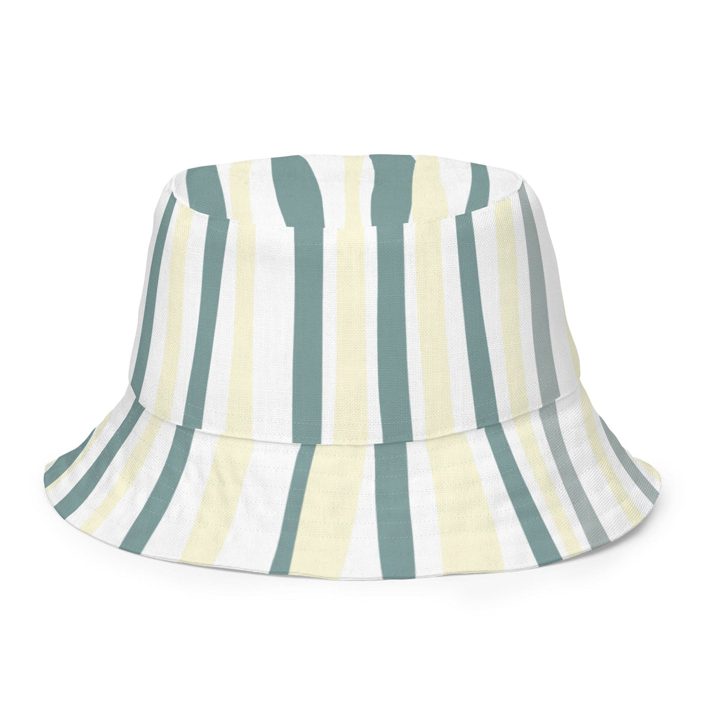Reversible Bucket Hat Green Yellow Geometric Lines